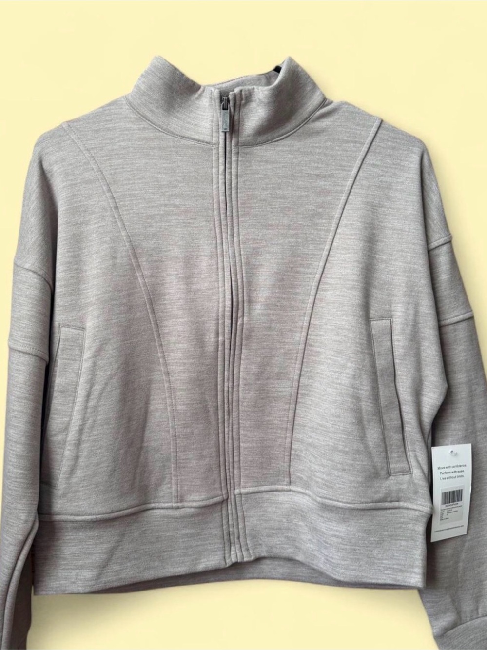 Light Gray Women's Varsity Jacket - Zip Front